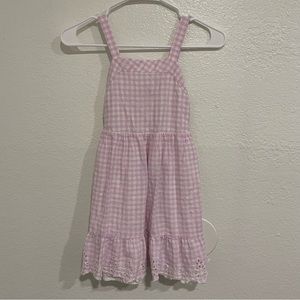 Cat & Jack Girls Pink and White Checkered Strap Dress Size M (7/8)